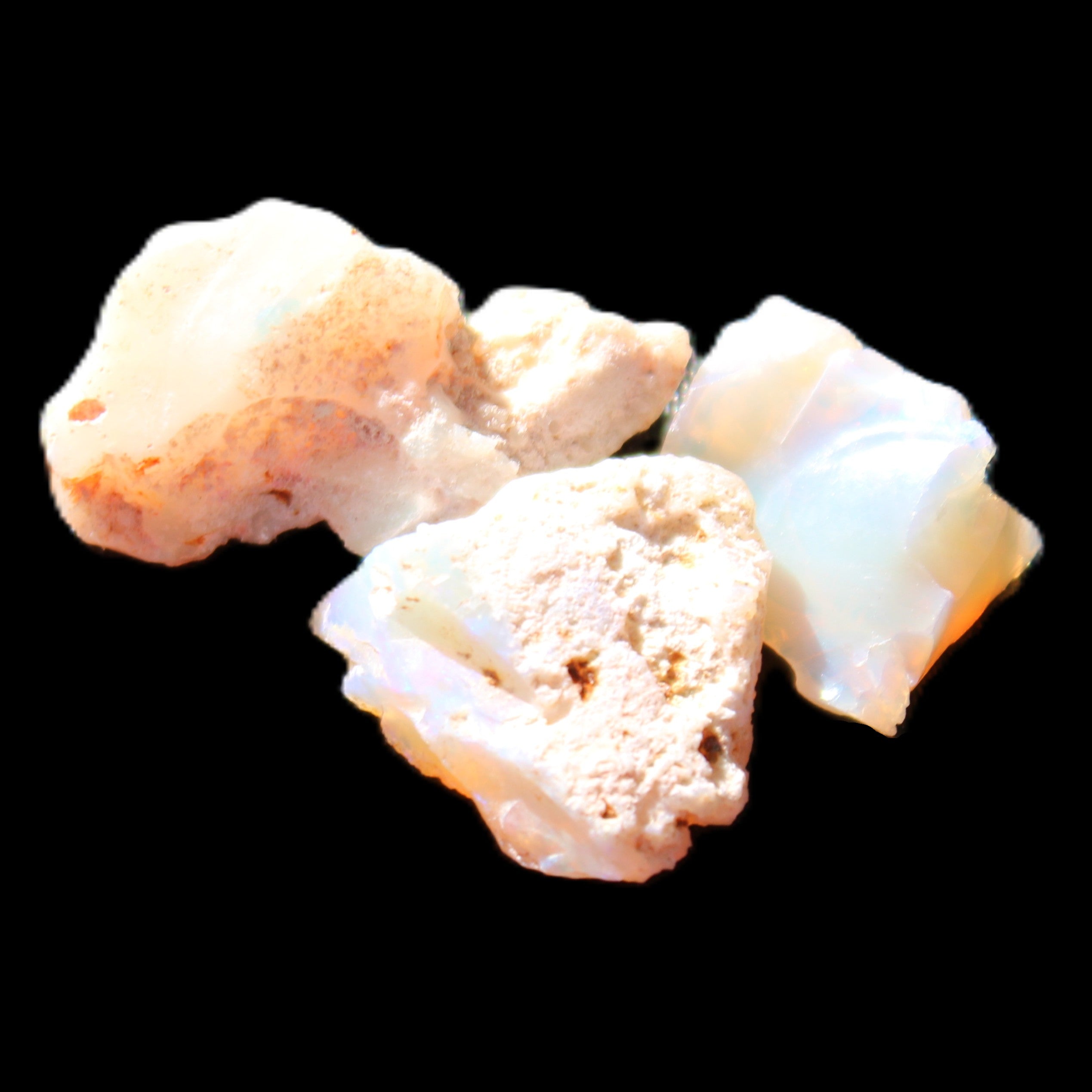 Natural Australian opal 3 stones 9-18mm 1.8/1.9g in sunlight - Rocks and Things Store
