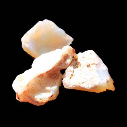 Natural Australian opal 3 stones 9-18mm 1.8/1.9g in sunlight - Rocks and Things Store