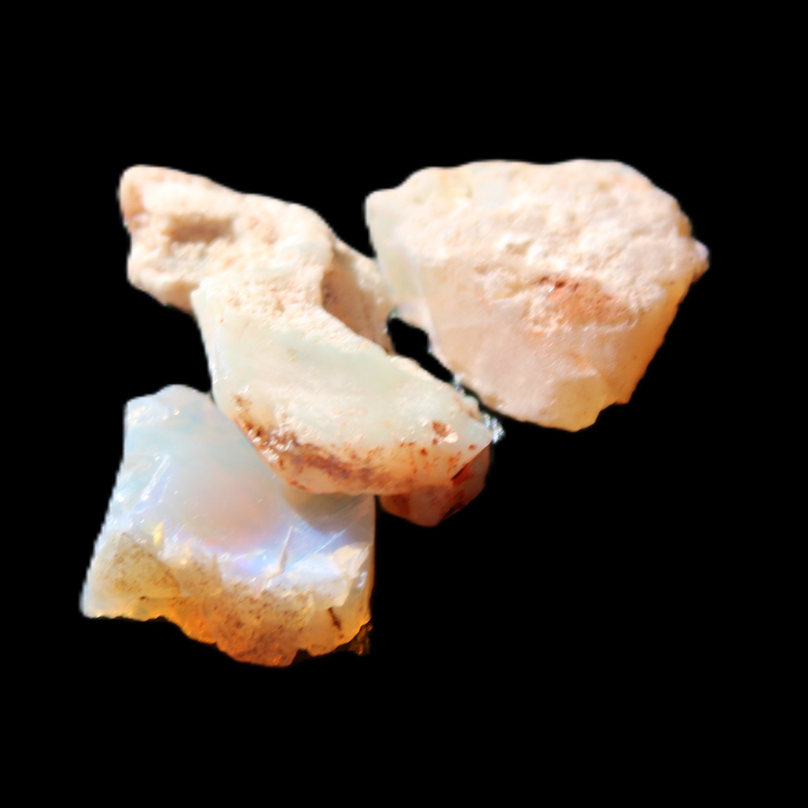 Natural Australian opal 3 stones 9-18mm 1.8/1.9g in sunlight - Rocks and Things Store