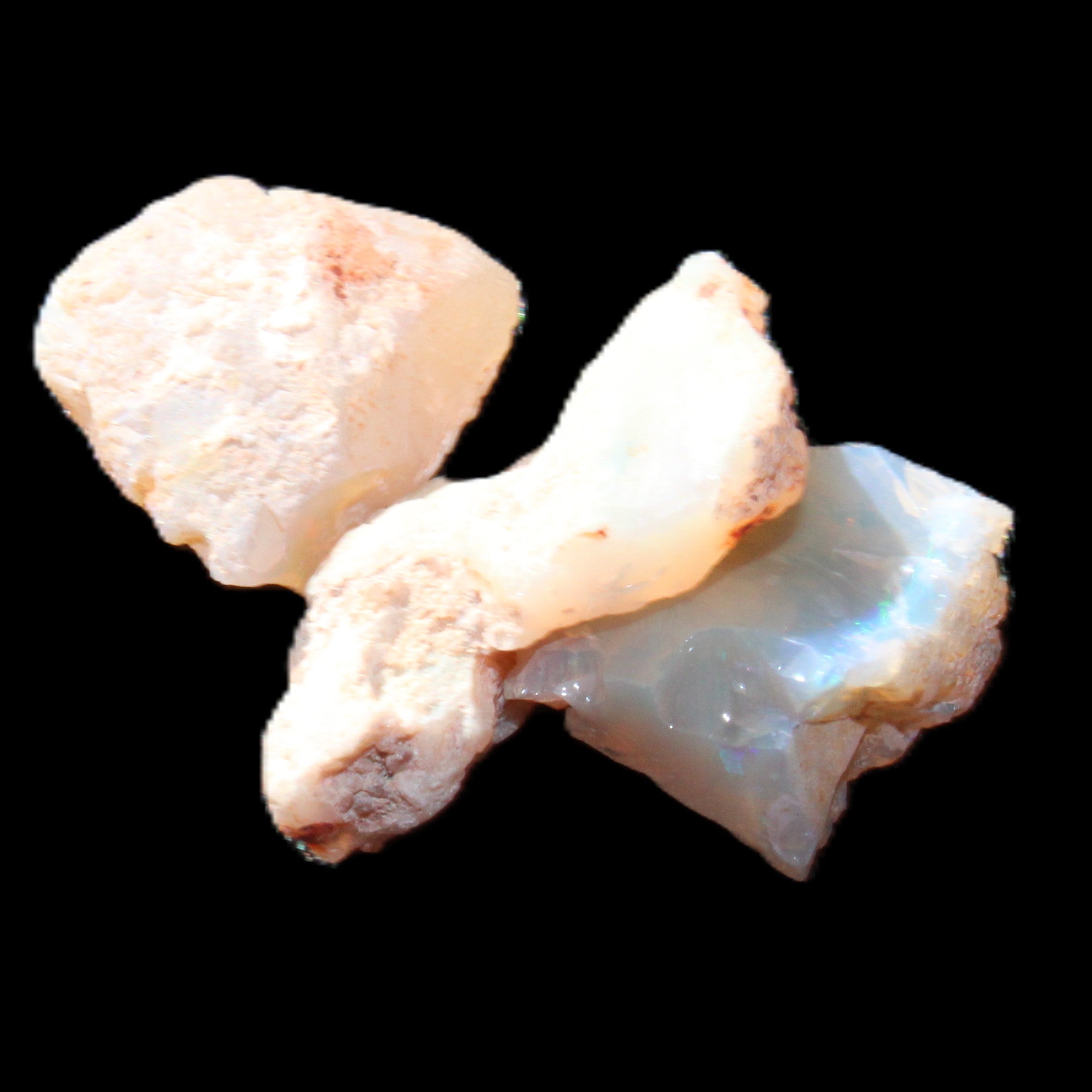 Natural Australian opal 3 stones 9-18mm 1.8/1.9g in sunlight - Rocks and Things Store