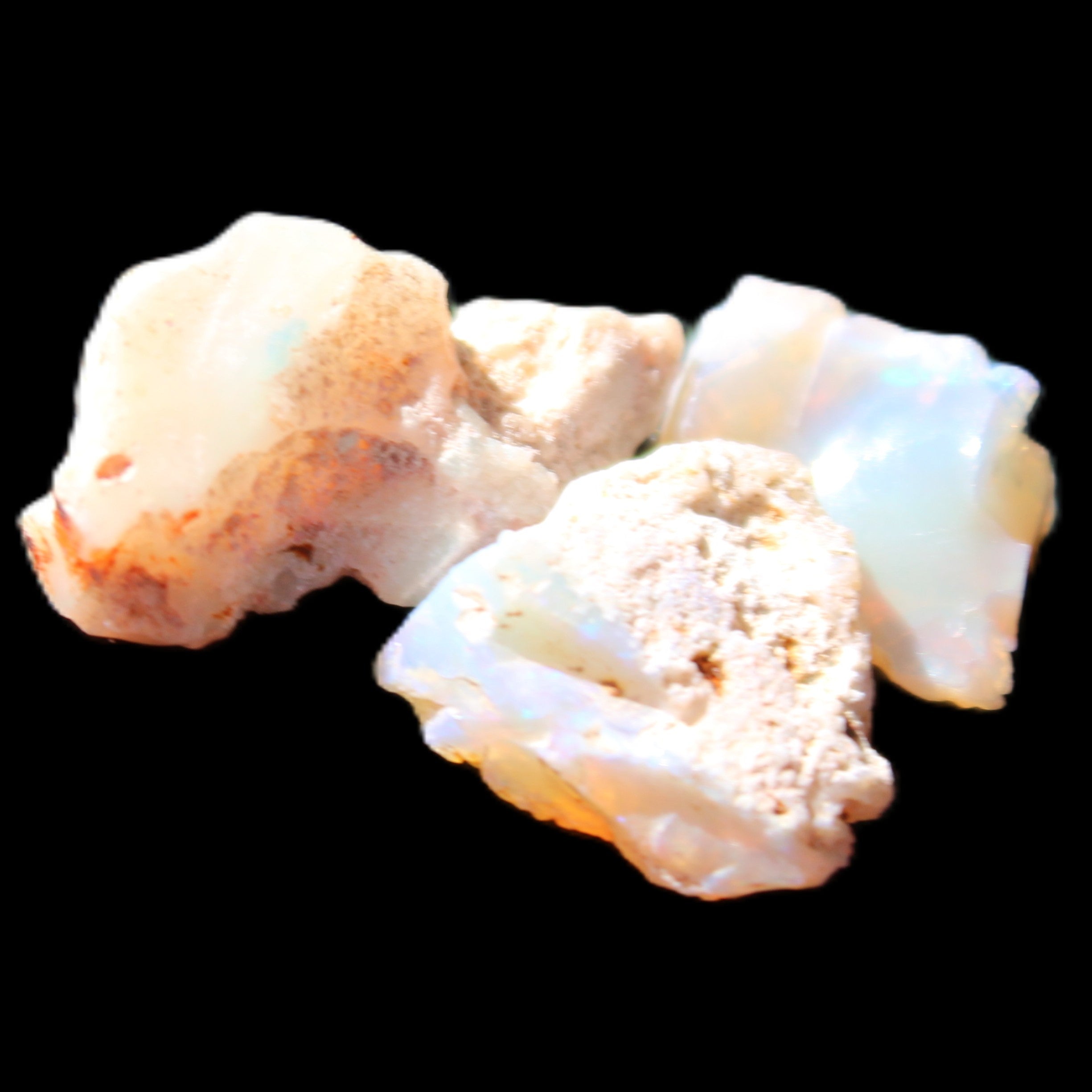Natural Australian opal 3 stones 9-18mm 1.8/1.9g in sunlight - Rocks and Things Store