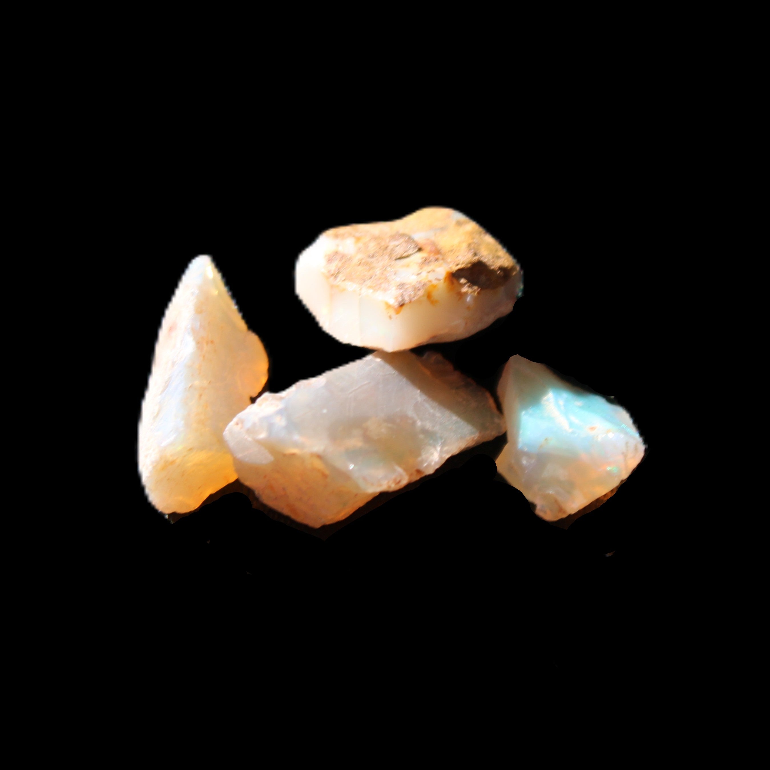 Natural Australian opal 3 stones 9-18mm 1.8/1.9g in sunlight - Rocks and Things Store