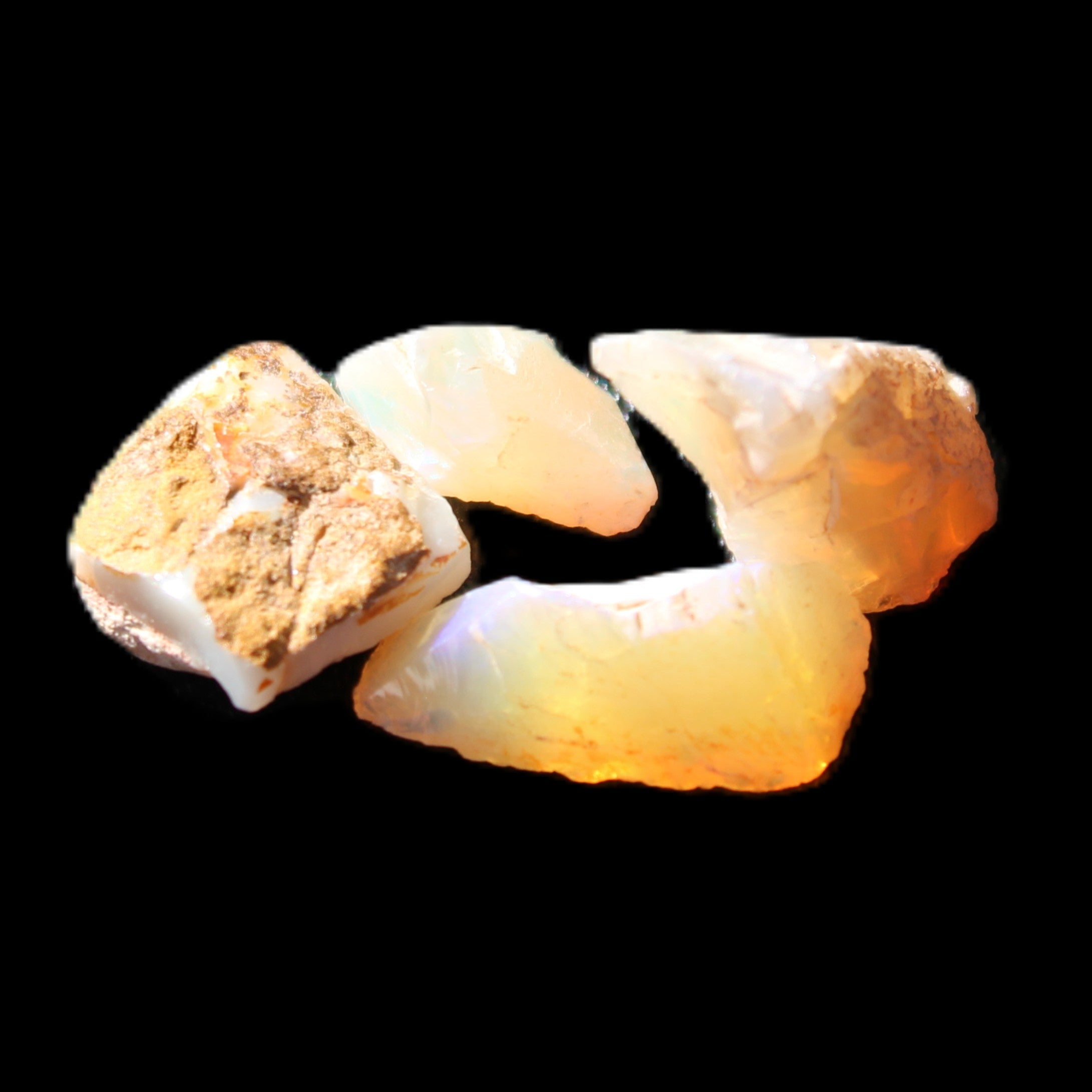 Natural Australian opal 3 stones 9-18mm 1.8/1.9g in sunlight - Rocks and Things Store