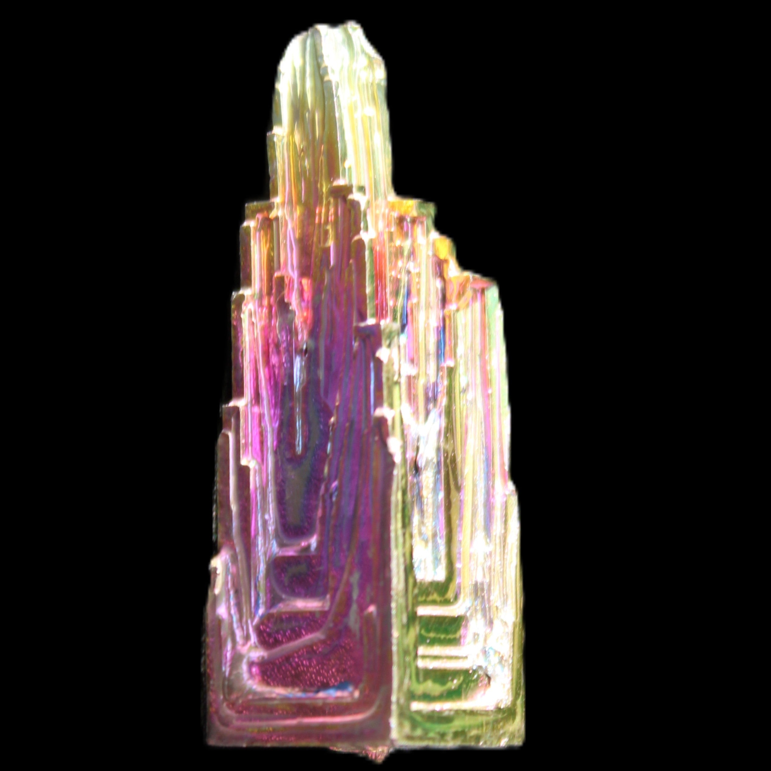 Bismuth crystal 45mm 28.6g in sunlight - Rocks and Things Store