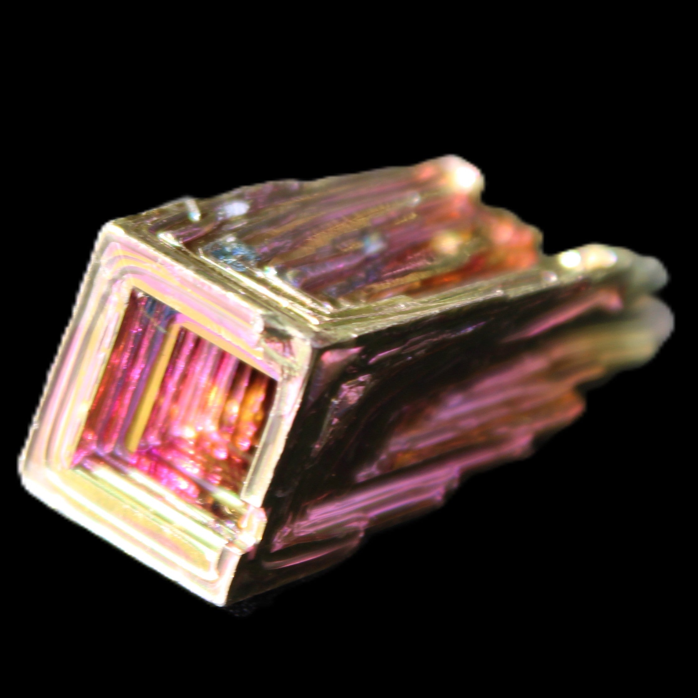 Bismuth crystal 45mm 28.6g in sunlight - Rocks and Things Store