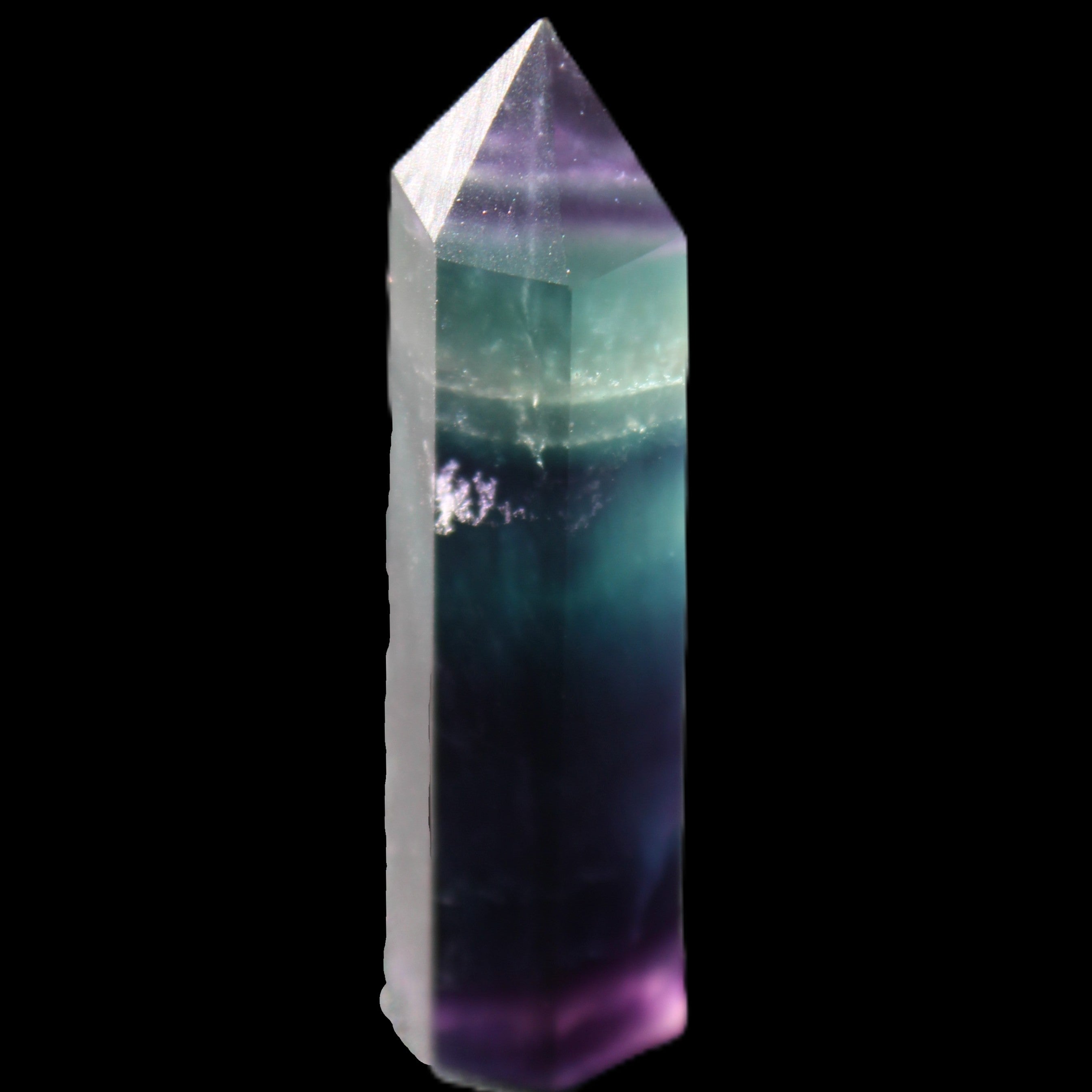 Rainbow Fluorite wand 50mm 17.6g in sunlight - Rocks and Things Store
