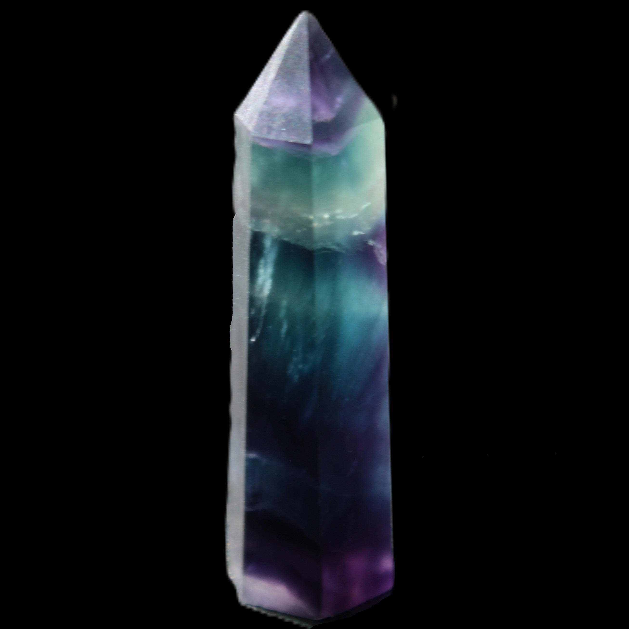 Rainbow Fluorite wand 50mm 17.6g in sunlight - Rocks and Things Store