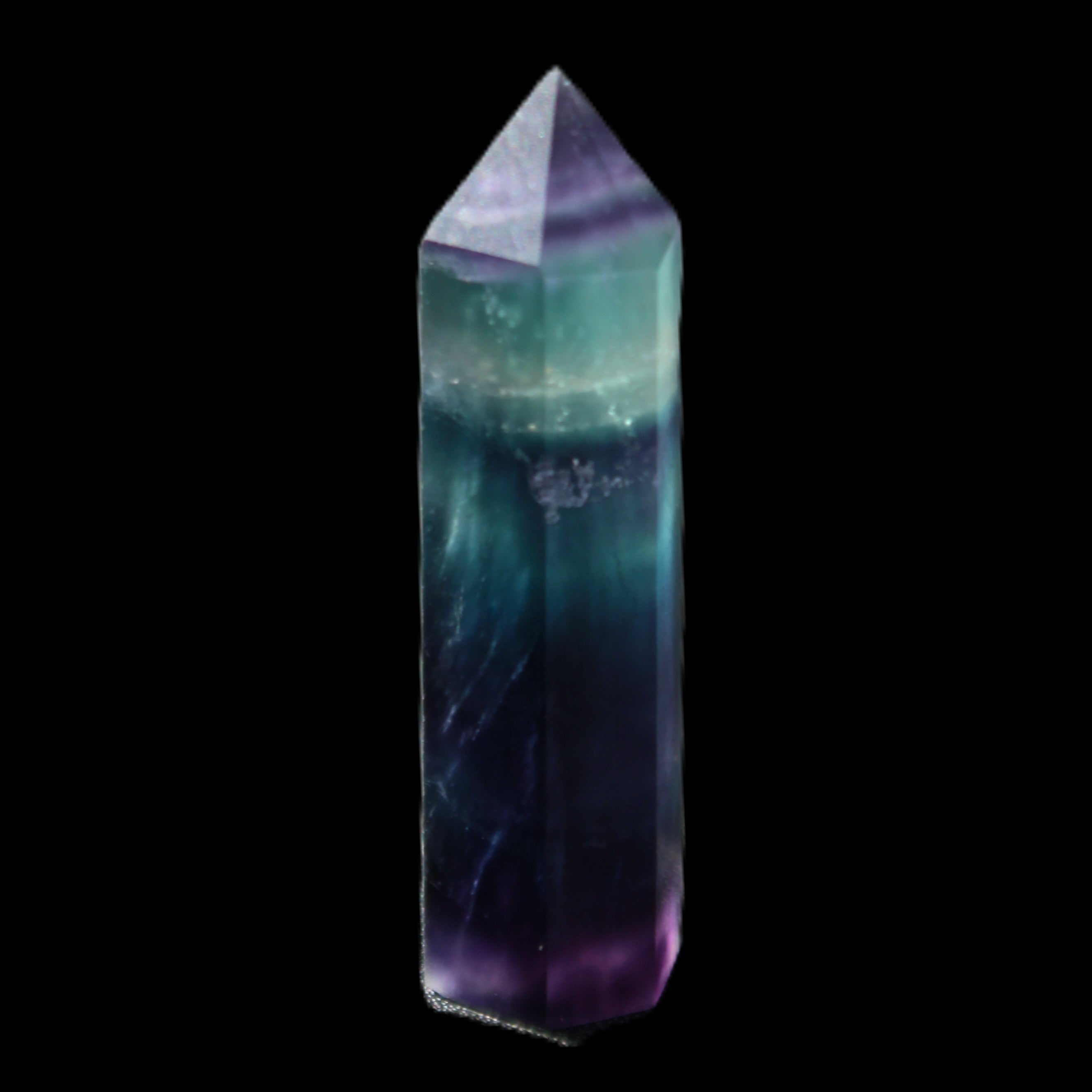 Rainbow Fluorite wand 50mm 17.6g in sunlight - Rocks and Things Store