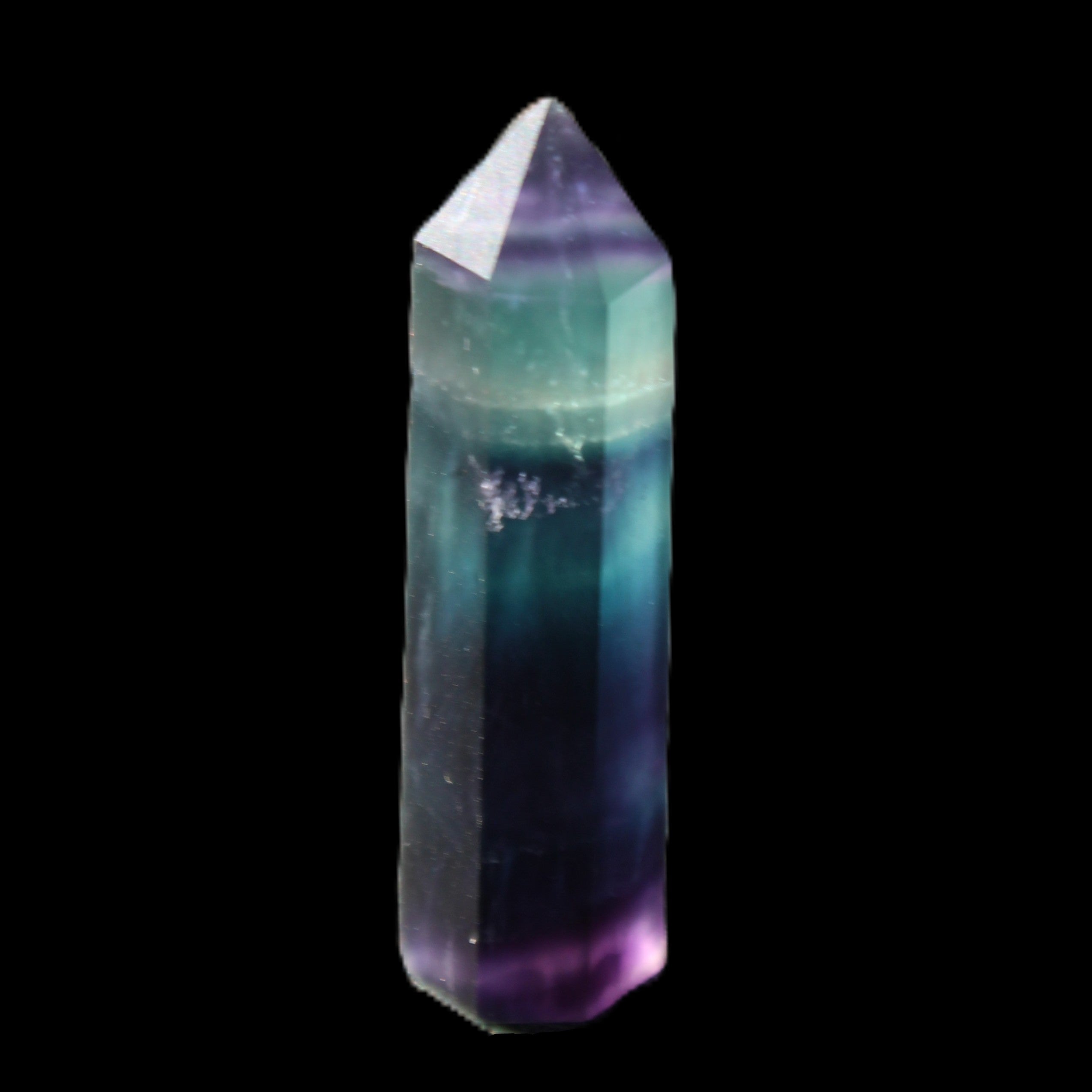 Rainbow Fluorite wand 50mm 17.6g in sunlight - Rocks and Things Store