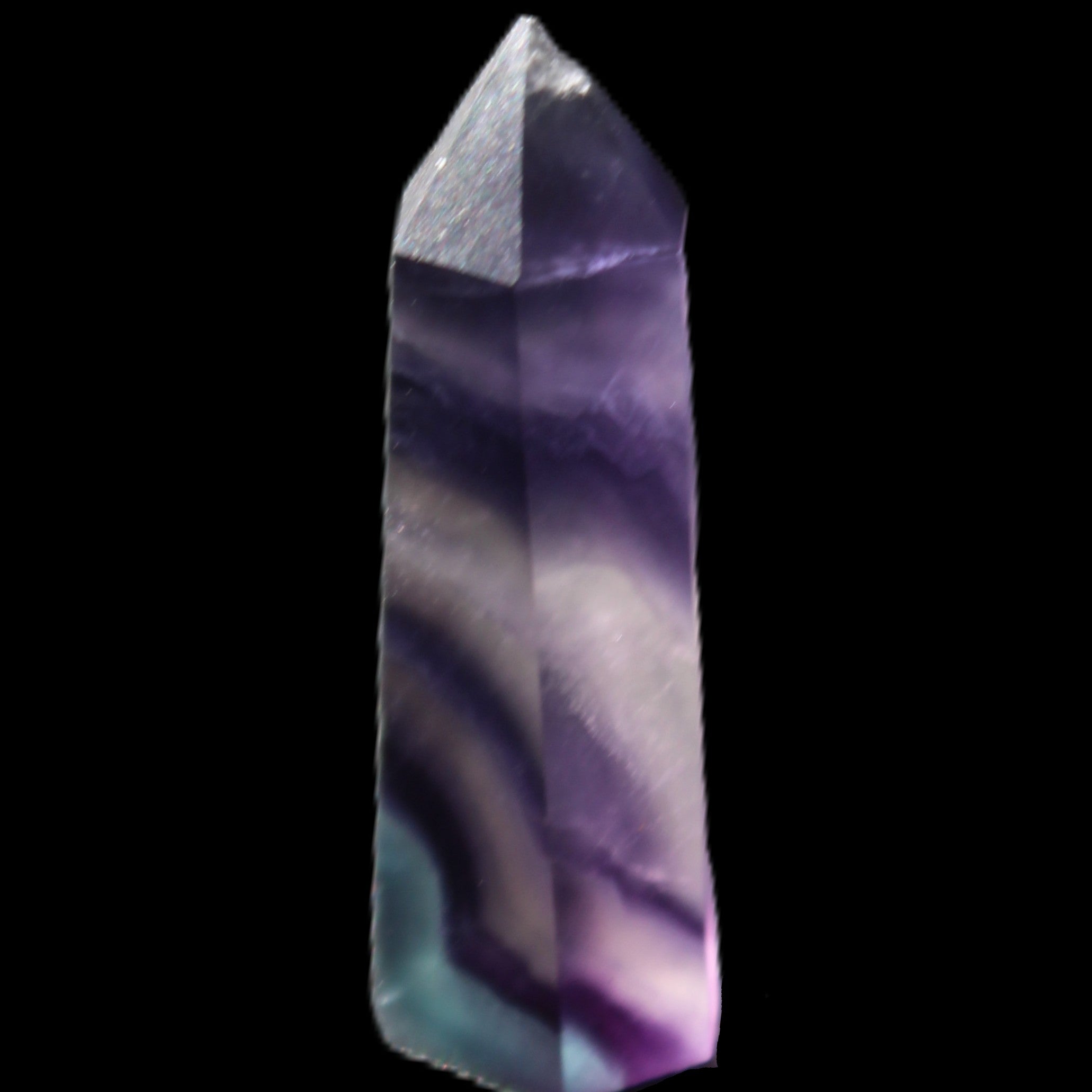 Rainbow Fluorite tiny wand 40mm 11.5g in sunlight - Rocks and Things Store