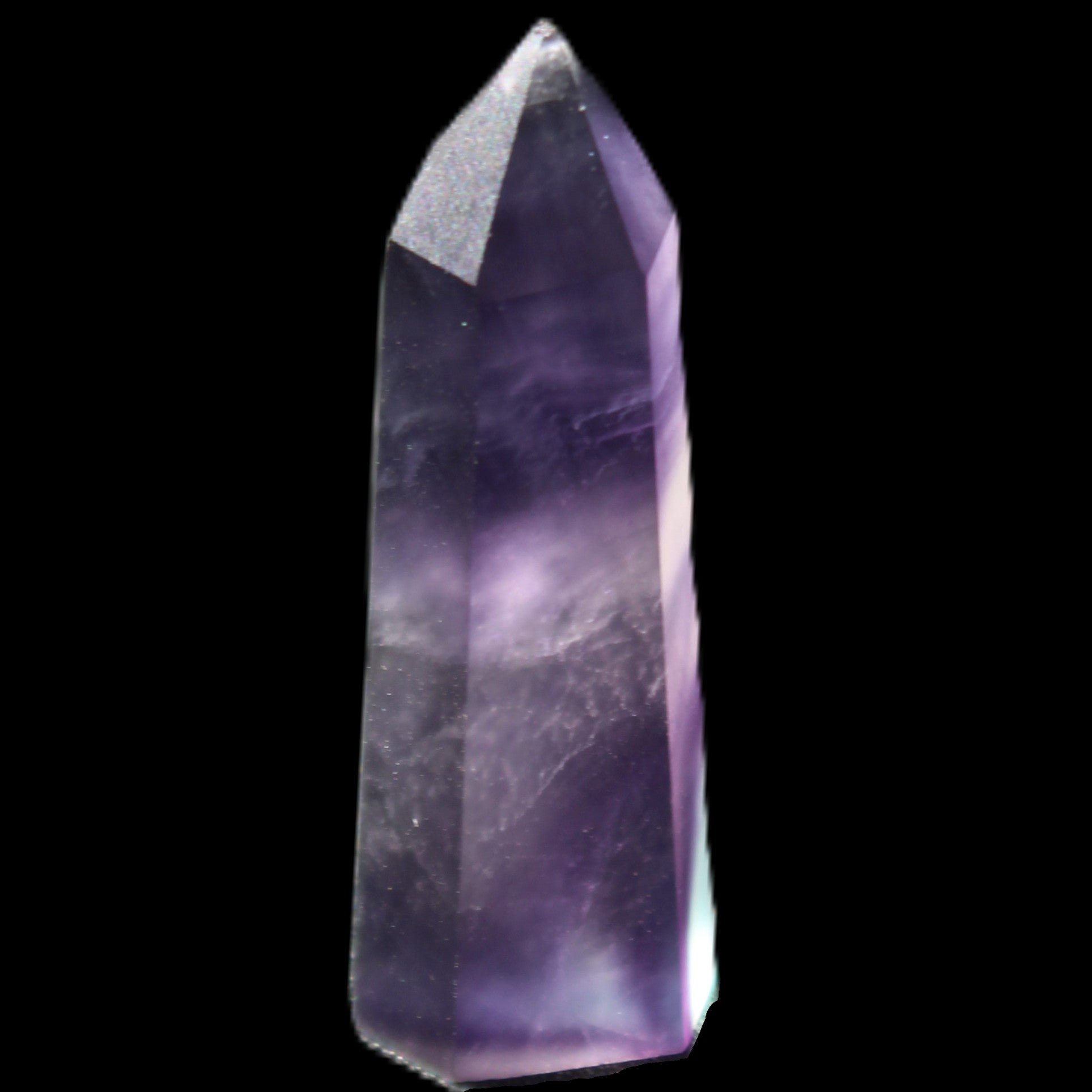 Rainbow Fluorite tiny wand 40mm 11.5g in sunlight - Rocks and Things Store
