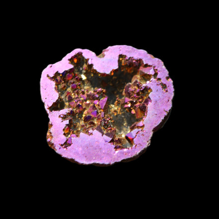 Electric Purple Agate electroplated geode 30mm 7-8g in sunlight - Rocks and Things Store