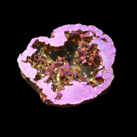 Electric Purple Agate electroplated geode 30mm 7-8g in sunlight - Rocks and Things Store