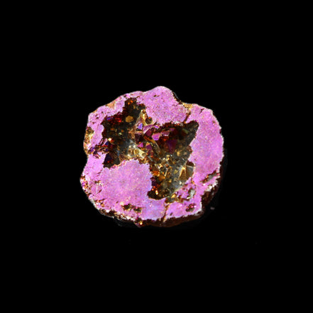 Electric Purple Agate electroplated geode 30mm 7-8g in sunlight - Rocks and Things Store