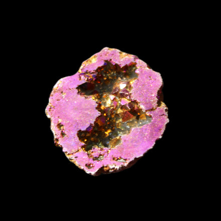 Electric Purple Agate electroplated geode 30mm 7-8g in sunlight - Rocks and Things Store