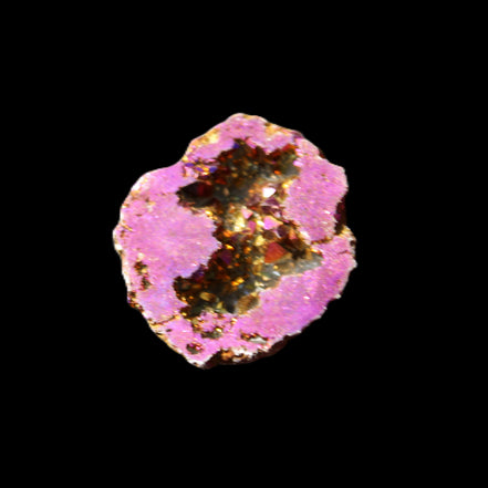 Electric Purple Agate electroplated geode 30mm 7-8g in sunlight - Rocks and Things Store