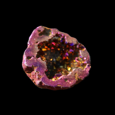 Electric Purple Agate electroplated geode 30mm 7-8g in sunlight - Rocks and Things Store