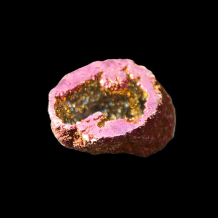 Electric Purple Agate electroplated geode 30mm 7-8g in sunlight - Rocks and Things Store