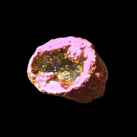 Electric Purple Agate electroplated geode 30mm 7-8g in sunlight - Rocks and Things Store