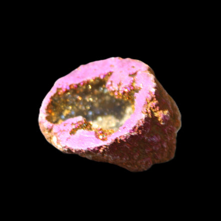 Electric Purple Agate electroplated geode 30mm 7-8g in sunlight - Rocks and Things Store