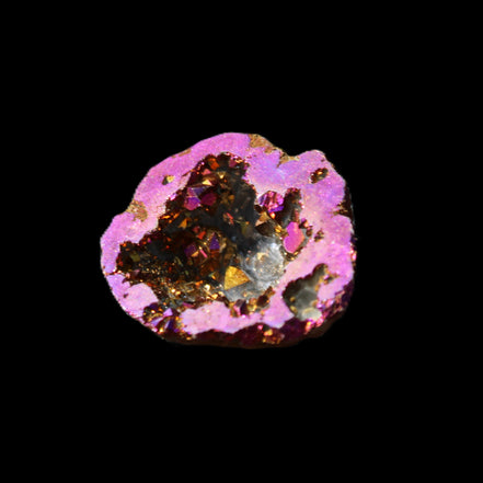 Electric Purple Agate electroplated geode 30mm 7-8g in sunlight - Rocks and Things Store