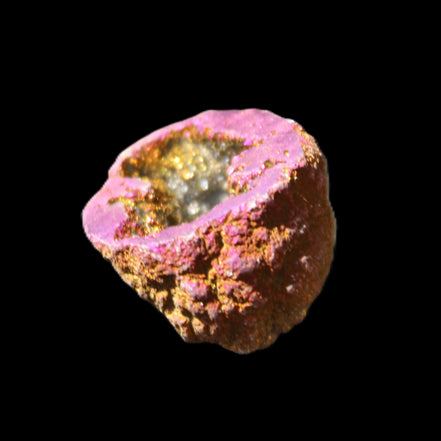 Electric Purple Agate electroplated geode 30mm 7-8g in sunlight - Rocks and Things Store