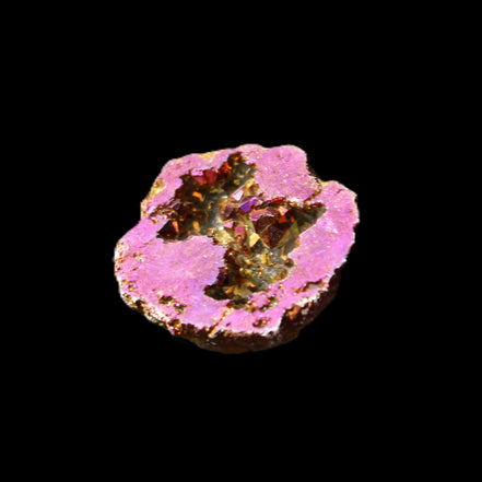 Electric Purple Agate electroplated geode 30mm 7-8g in sunlight - Rocks and Things Store