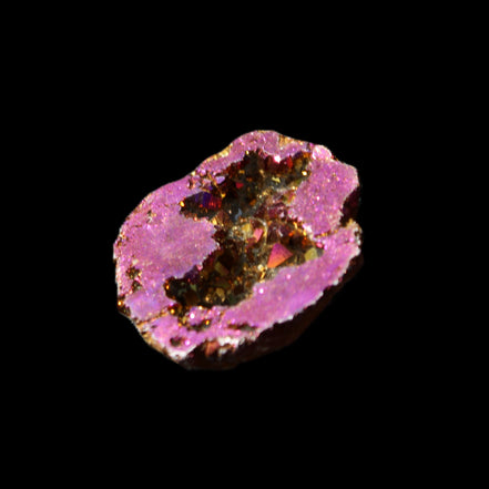 Electric Purple Agate electroplated geode 30mm 7-8g in sunlight - Rocks and Things Store