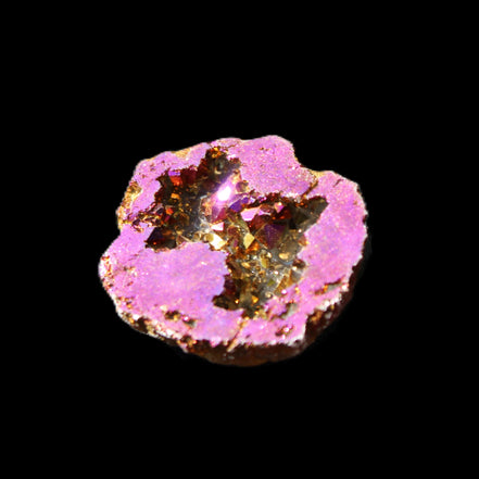 Electric Purple Agate electroplated geode 30mm 7-8g in sunlight - Rocks and Things Store