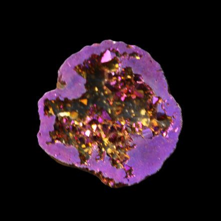Electric Purple Agate electroplated geode 30mm 7-8g in sunlight - Rocks and Things Store