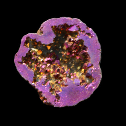 Electric Purple Agate electroplated geode 30mm 7-8g in sunlight - Rocks and Things Store