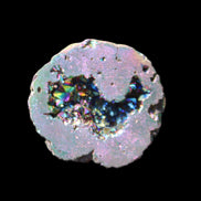 Electric Green Agate electroplated geode 30mm 10.9g in sunlight - Rocks and Things Store