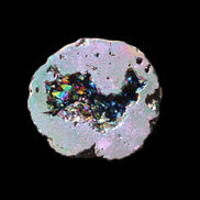 Electric Green Agate electroplated geode 30mm 10.9g in sunlight - Rocks and Things Store