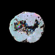 Electric Green Agate electroplated geode 30mm 10.9g in sunlight - Rocks and Things Store