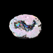 Electric Green Agate electroplated geode 30mm 10.9g in sunlight - Rocks and Things Store