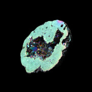 Electric Green Agate electroplated geode 30mm 10.9g in sunlight - Rocks and Things Store