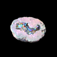 Electric Green Agate electroplated geode 30mm 10.9g in sunlight - Rocks and Things Store