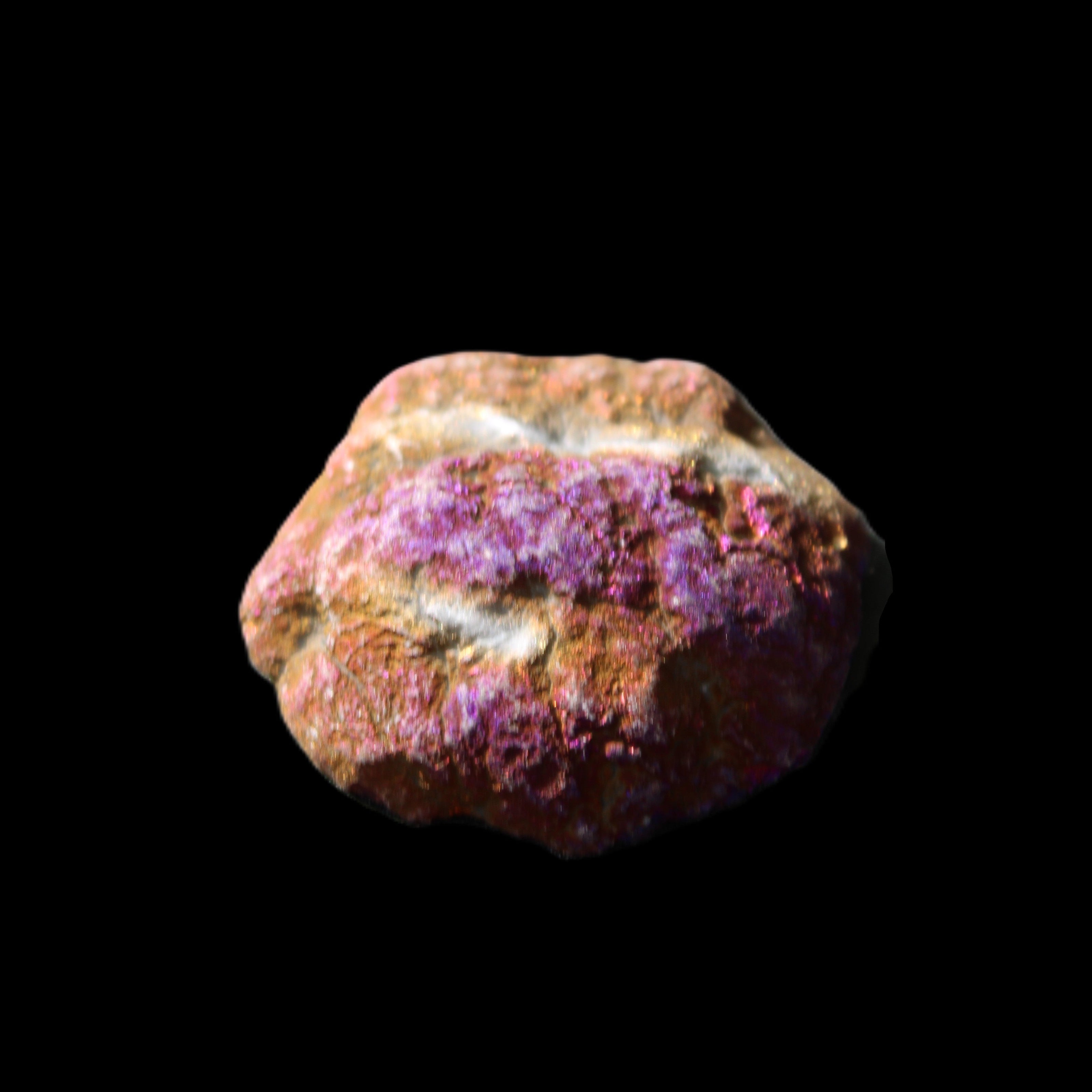 Electric Blue Agate electroplated geode 38mm 16.9/20g in sunlight - Rocks and Things Store