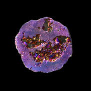 Electric Blue Agate electroplated geode 38mm 16.9/20g in sunlight - Rocks and Things Store