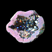 Electric Blue Agate electroplated geode 33mm 12/13g in sunlight - Rocks and Things Store