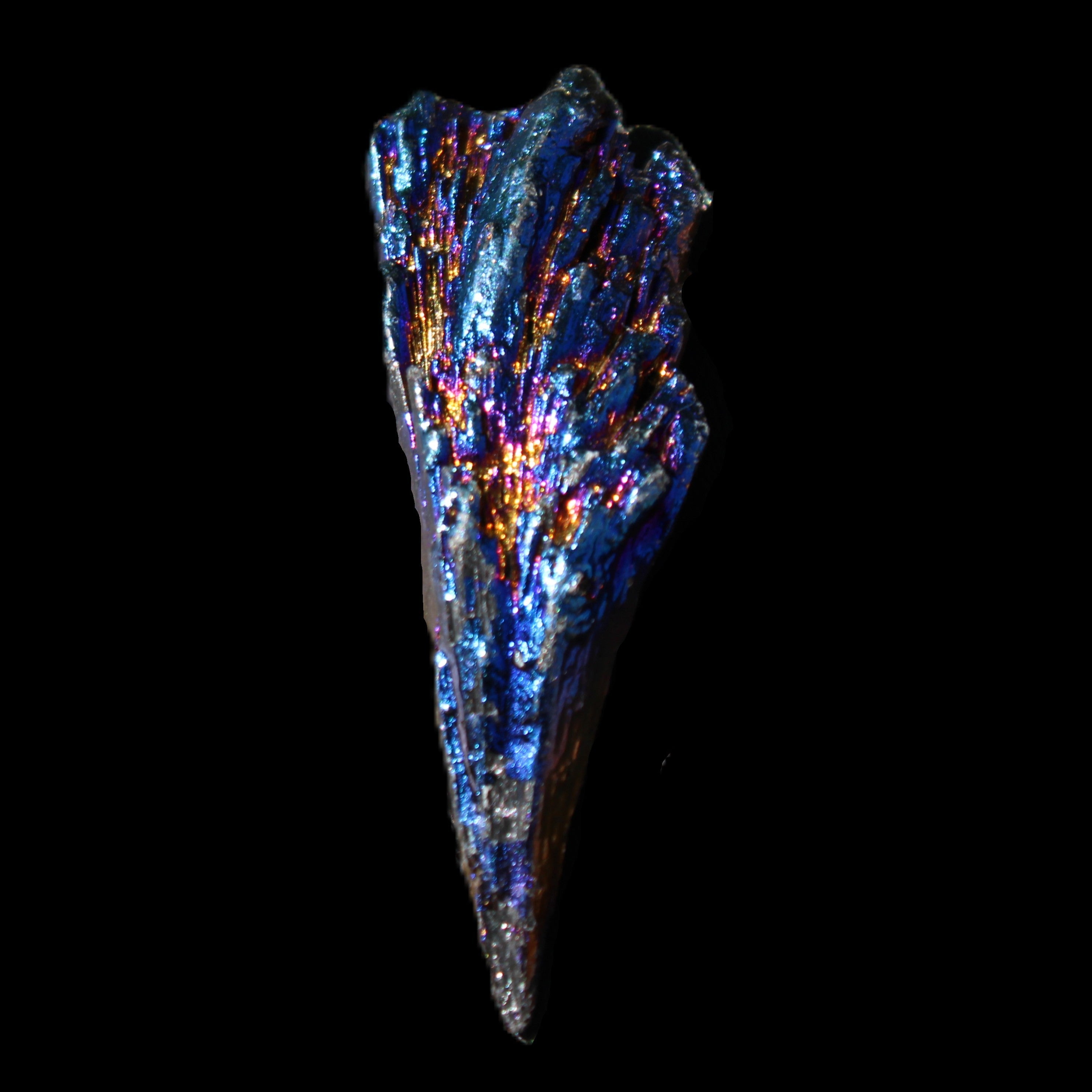 Titanium electroplated Tourmaline feather crystal 5.7g in sunlight - Rocks and Things Store