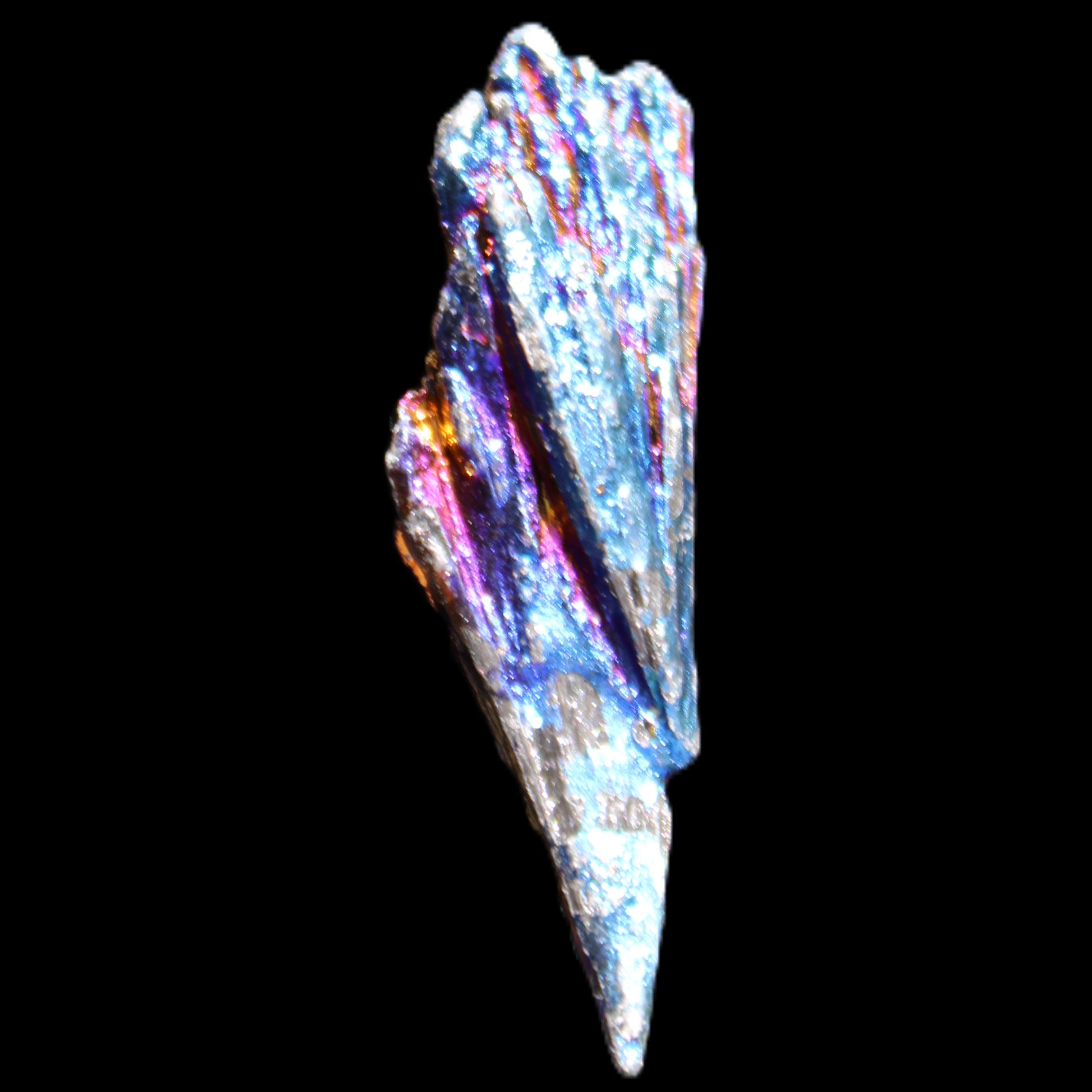 Titanium electroplated Tourmaline feather crystal 5.7g in sunlight - Rocks and Things Store