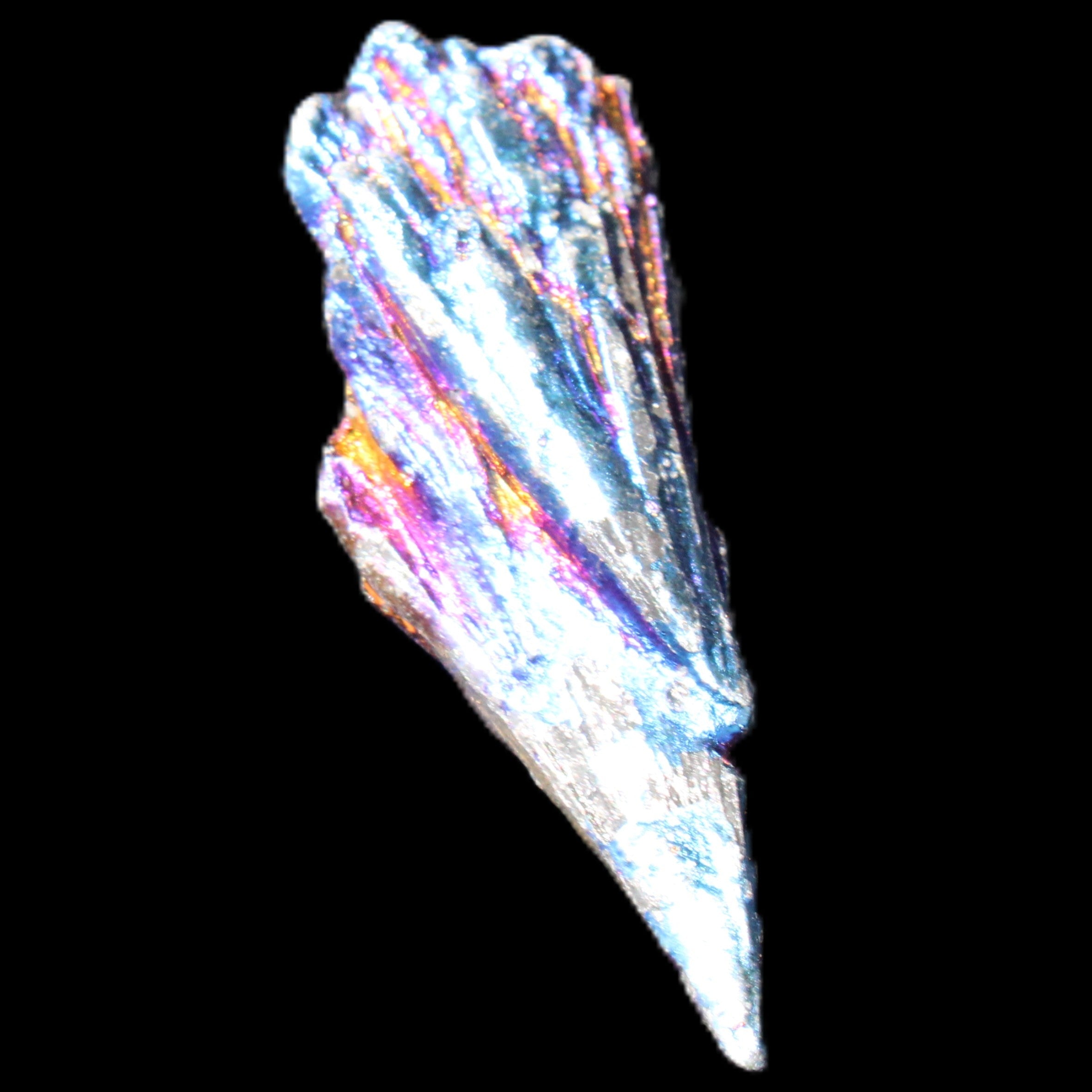 Titanium electroplated Tourmaline feather crystal 5.7g in sunlight - Rocks and Things Store