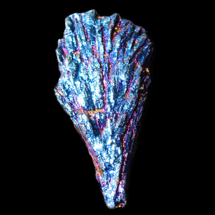 Titanium electroplated Tourmaline feather crystal 8/9g in sunlight - Rocks and Things Store