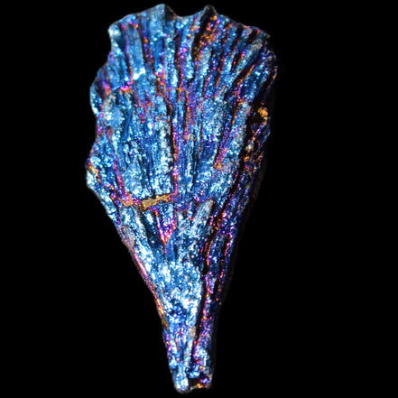 Titanium electroplated Tourmaline feather crystal 8/9g in sunlight - Rocks and Things Store