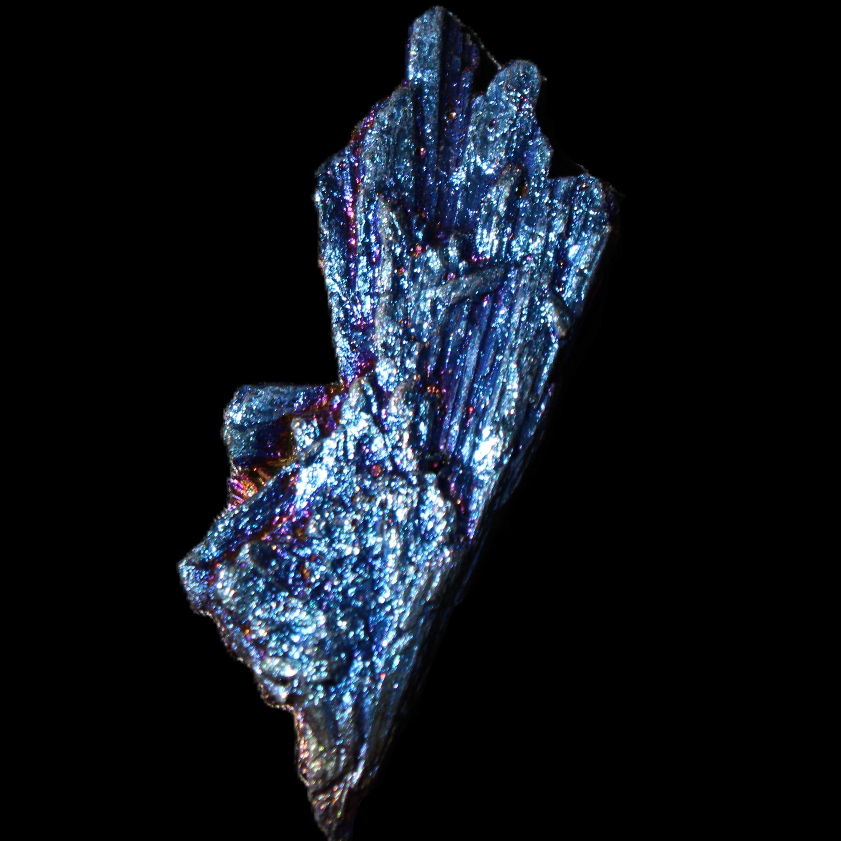 Titanium electroplated Tourmaline feather crystal 8/9g in sunlight - Rocks and Things Store