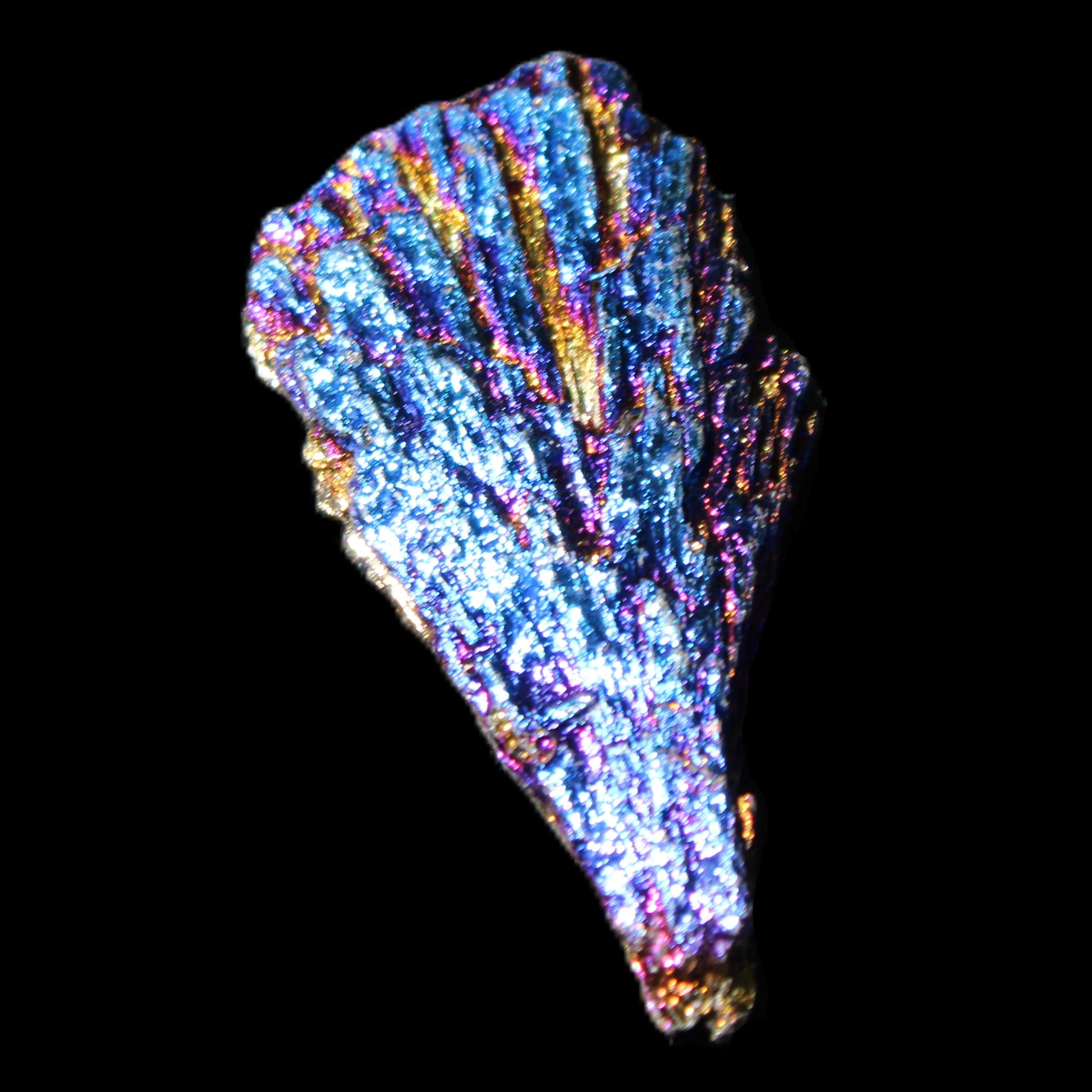 Titanium electroplated Tourmaline feather crystal 8/9g in sunlight - Rocks and Things Store