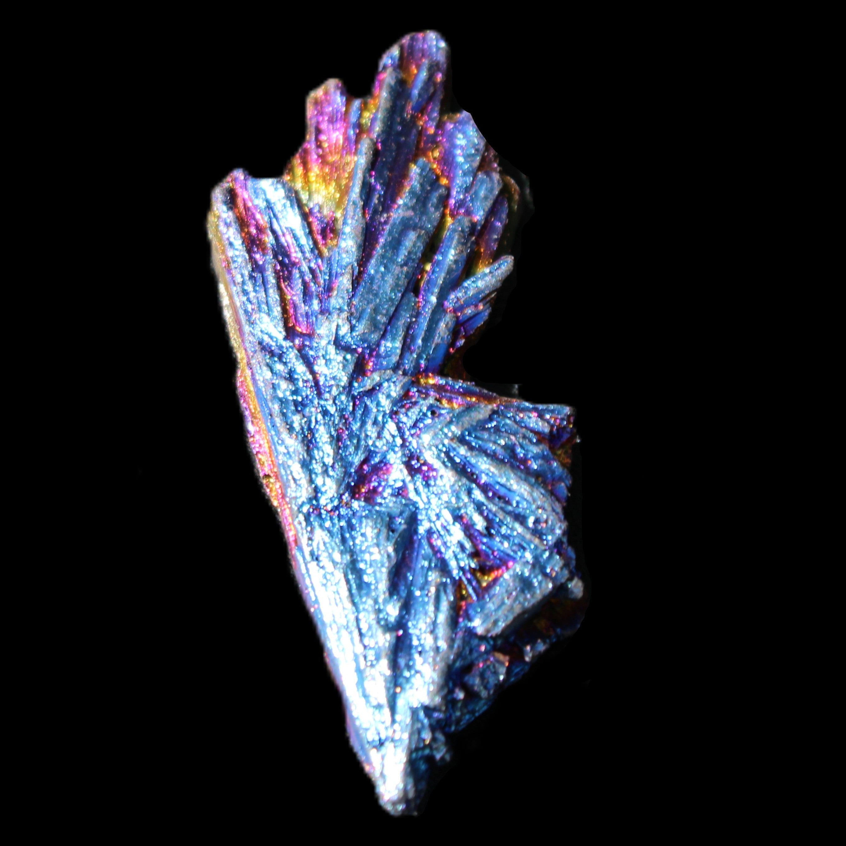 Titanium electroplated Tourmaline feather crystal 8/9g in sunlight - Rocks and Things Store