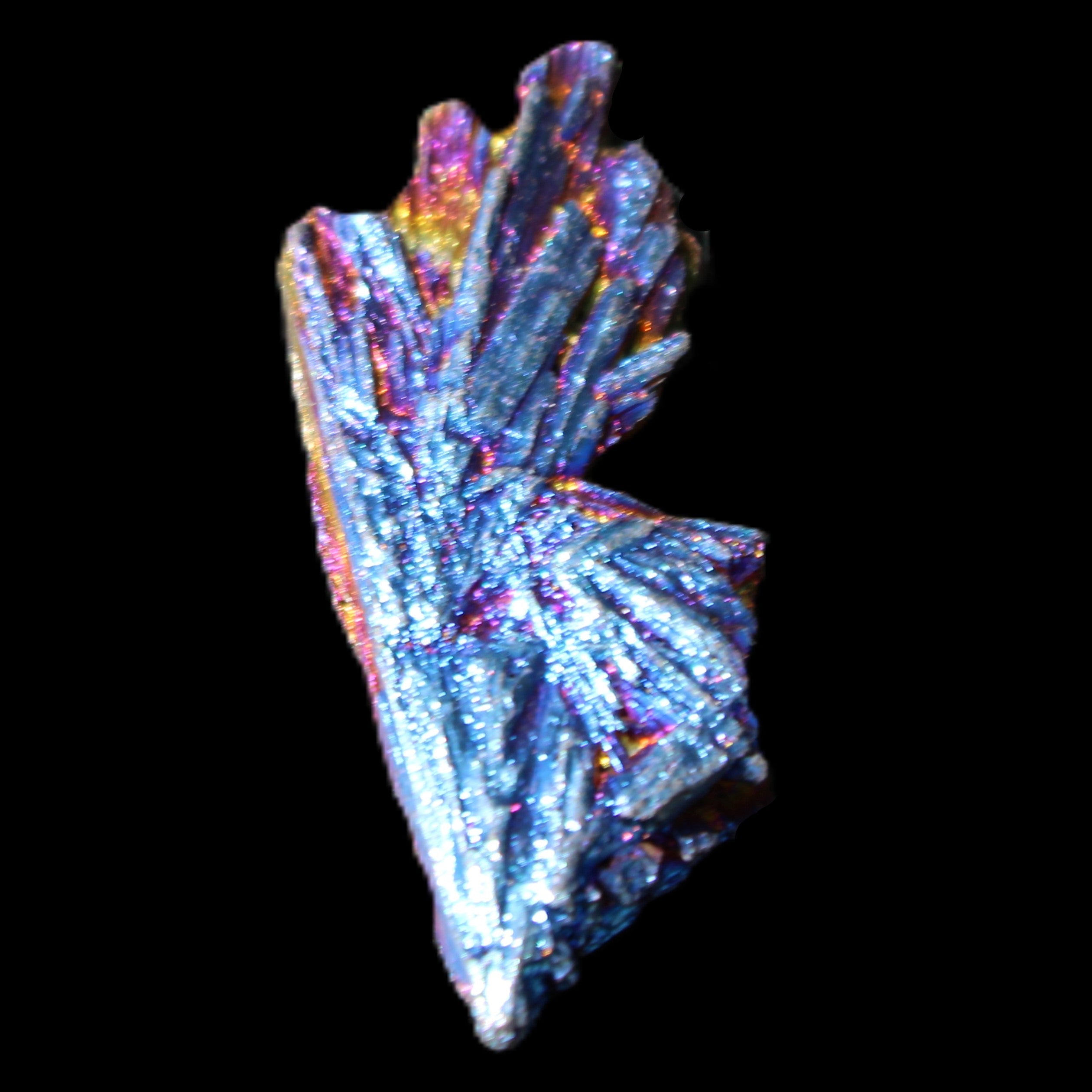 Titanium electroplated Tourmaline feather crystal 8/9g in sunlight - Rocks and Things Store