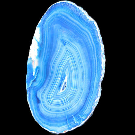 Blue dyed Agate slice 70-80mm 30-37g in sunlight - Rocks and Things Store